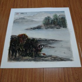 山水画（卡纸手绘）50x50厘米