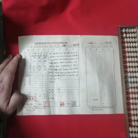山东省济南第十四中学成绩单  1965年