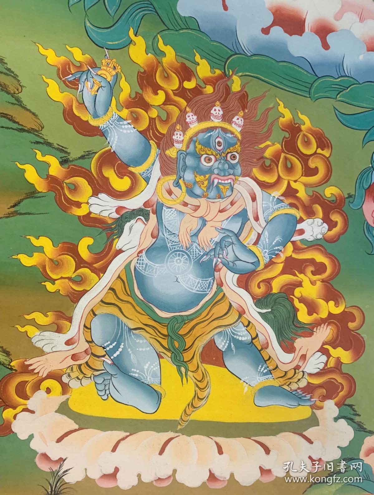 唐卡绘画师纯手工绘画精品大幅作品金线勾描画心未装裱130cm88cm画工