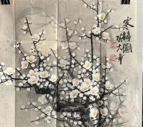 陈大章国画白梅1 寒梅图