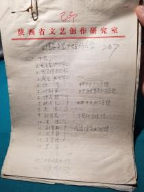 七十年代陕西文艺赠刊名单（有毛主席办公室内容）