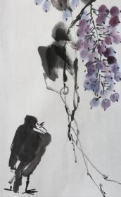 写意花鸟国画《饱经风雨露，生熟苦酸甜》