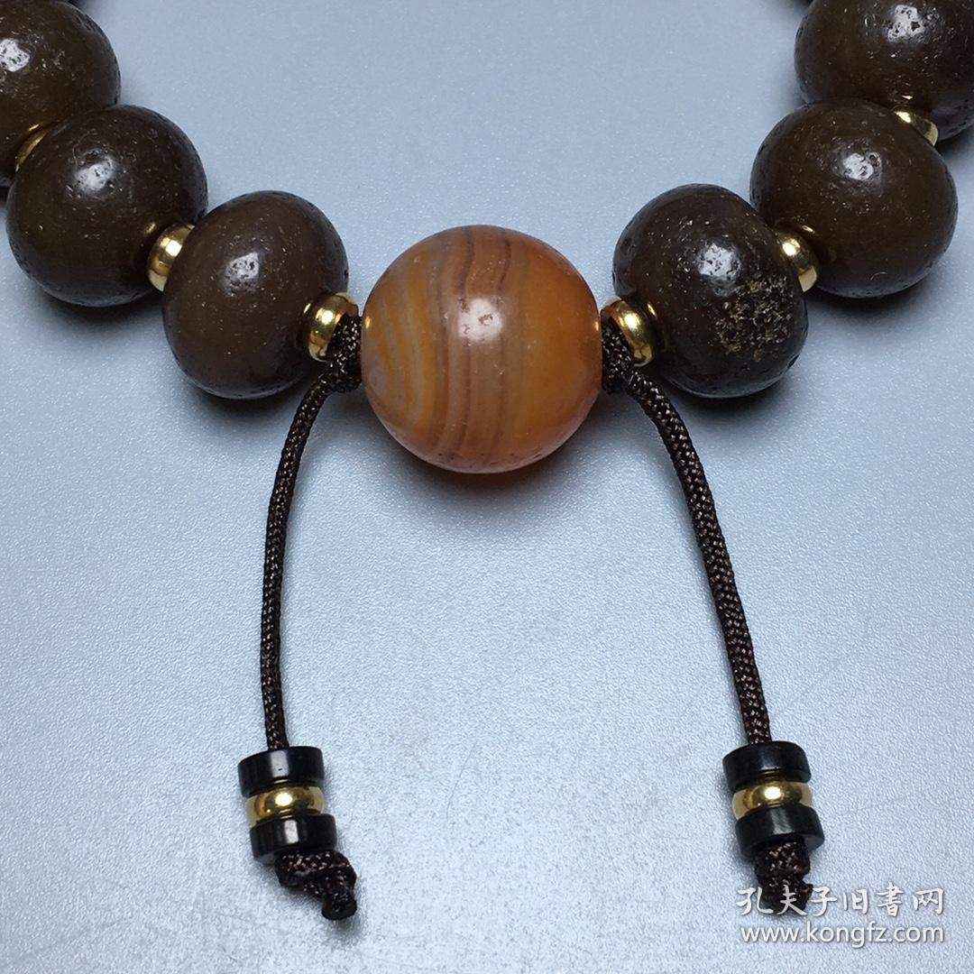 乡下偶遇老者珍藏老玛瑙糖珠佛珠项链尺寸1410毫米54颗4n