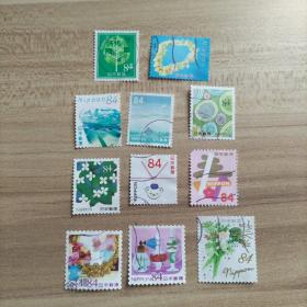 外国邮票 日本信销邮票 11枚（面值84）（货号：乙24-3）