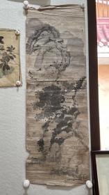 清代无款山水老画，山水画，画工非常不错。软片未装裱，局部有虫眼介意慎拍。