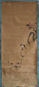 【052】  明清時期古畫， 大幅紙本，無款，花鳥，托片，尺寸132?56