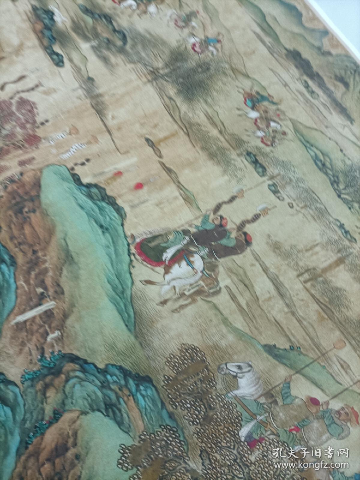 元人秋猎图高清绢布史诗长卷60x1213cm少数民族人物宫廷画真迹复制品