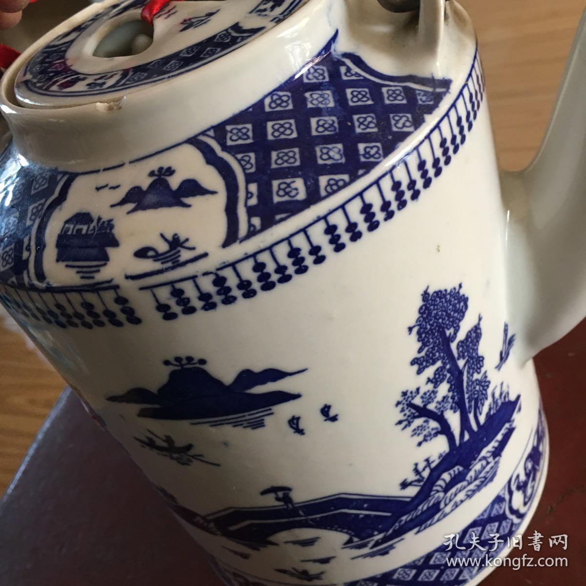 景德镇瓷器青花大茶壶凉水壶