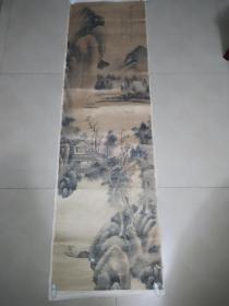 清代老画西湖外史大幅绢本