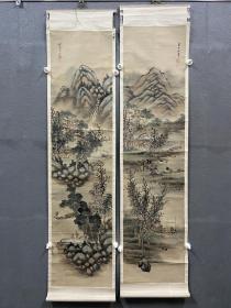 朱承《溪山漁隱山水對幅》