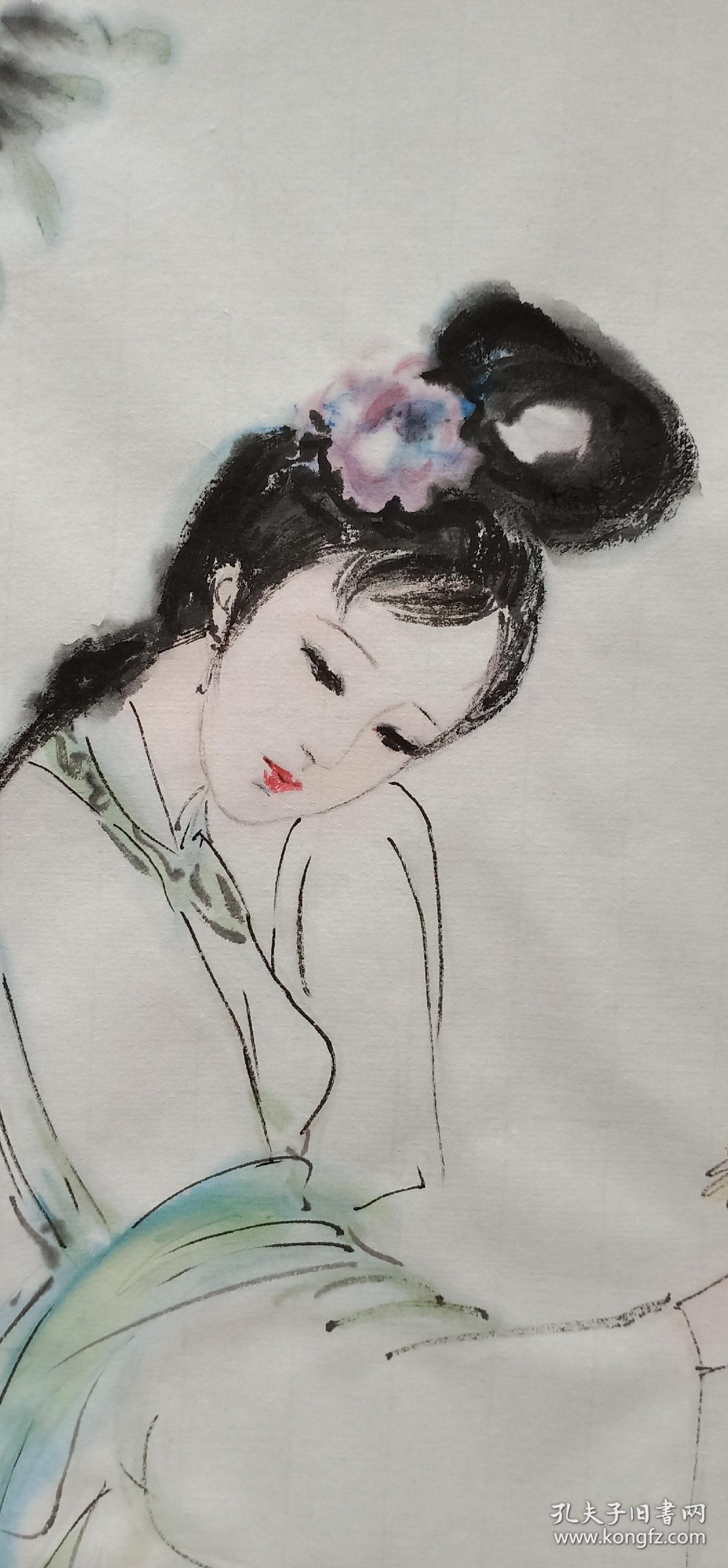 国画写意仕女红楼梦黛玉伤情