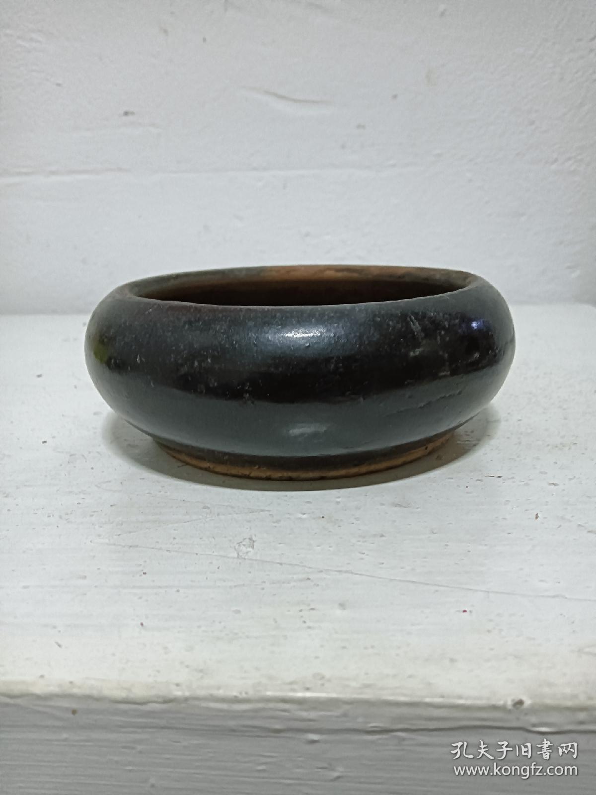 老 黑釉笔洗