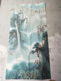 湖北画家季刚(半石)山水画(下中有轻微虫蛀)