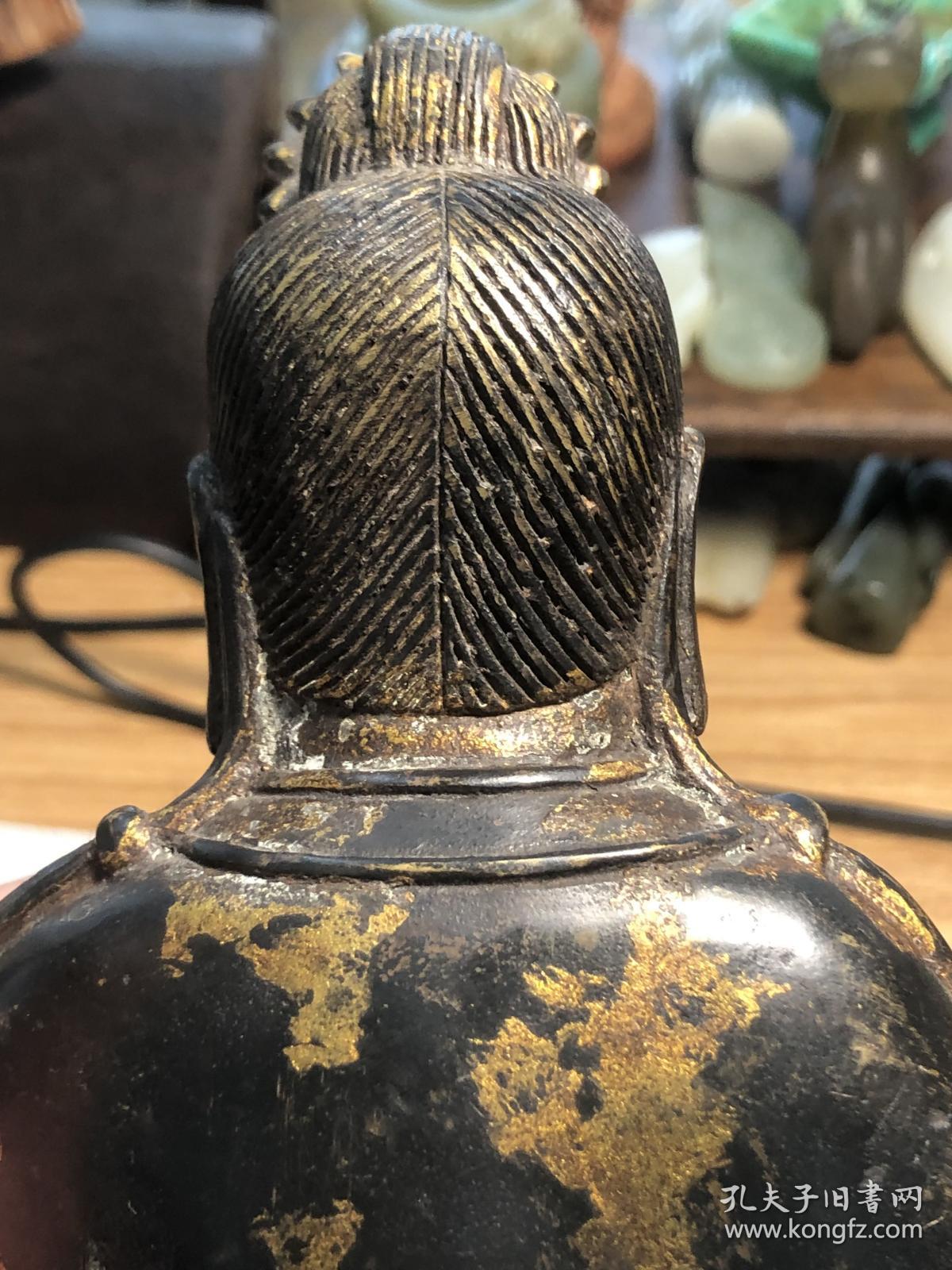 旧藏铜鎏金老佛像