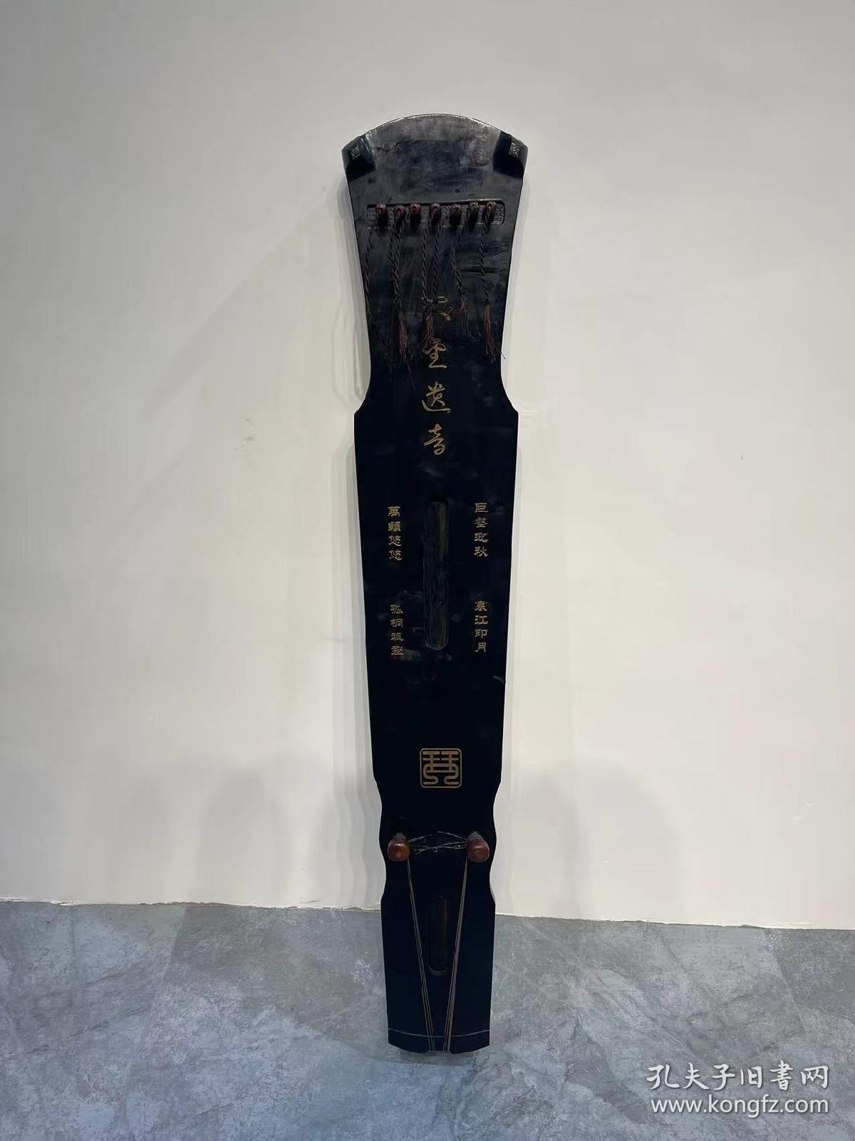 梧桐木镶嵌宝石文武七弦琴,雕刻精美,品质