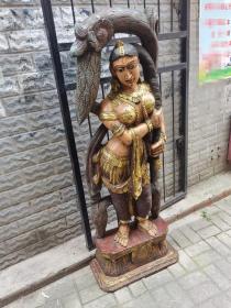 老木精雕佛像-婆罗室伐蒂 印巴文化