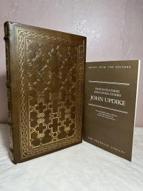 约翰·厄普代克小说选《鸽羽和其他故事》，附编辑导读手册，Franklin Library John Updike Pigeon Feathers And Other Stories,富兰克林出版社1981年出版World's Greatest Writers 系列限量收藏版真皮精装书