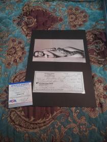 【签名支票】“欧洲影坛第一美女”娜塔莎·金斯基 签名支票 PSA权威鉴定，附照片一张
