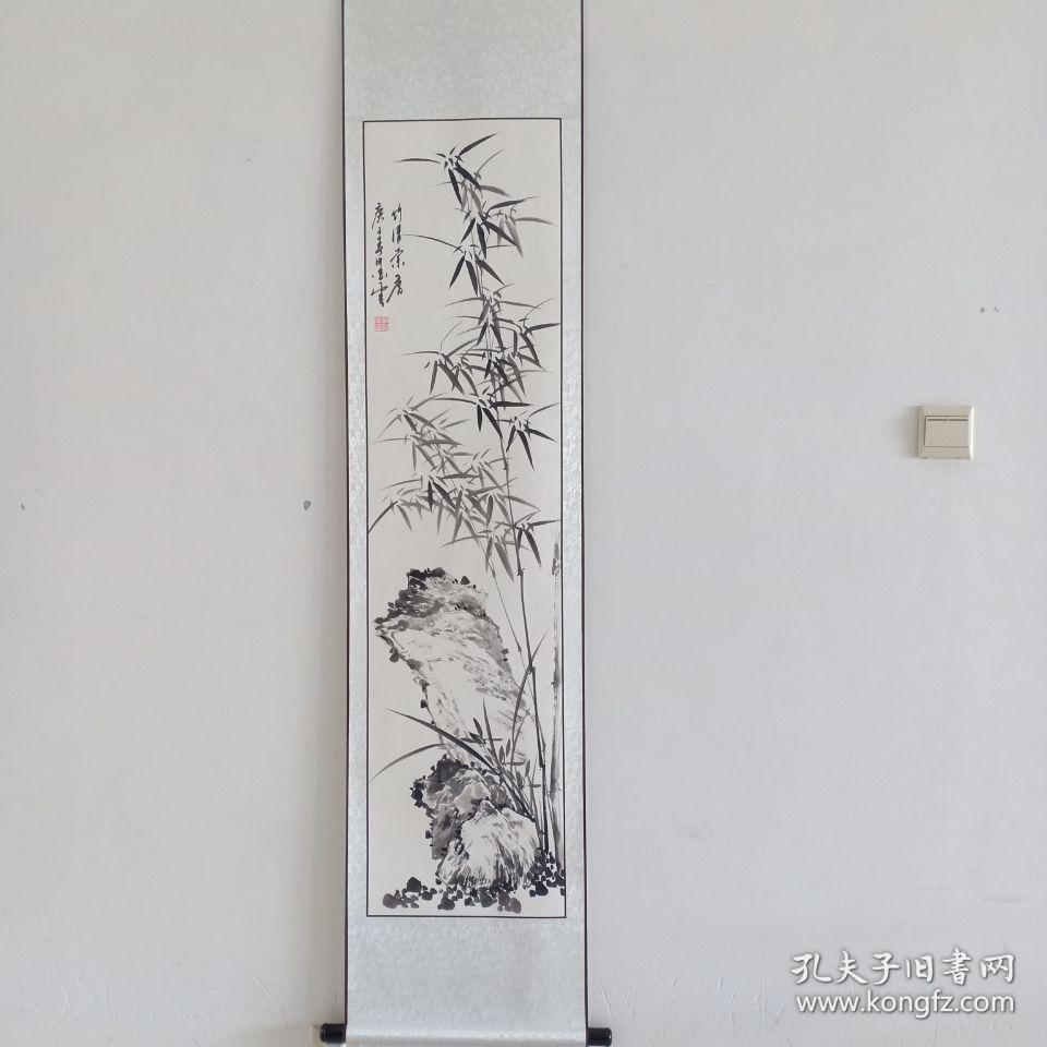 国画竹清兰香纯手绘真迹卷轴装裱手工兰竹书画