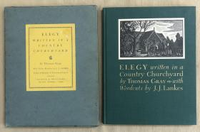 绝版书：托马斯·格雷《墓园挽歌》 著名版画家 Lankes插图 Gray's Elegy 完美品相带罕见函套