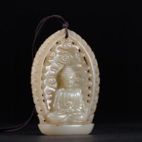 清代 和田玉 佛像 挂件