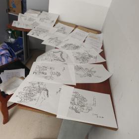 叶广芩，信扎2页，附状元媒书内8开插图原画稿11张，图说明等，一组打包出，看图！北京市人，中共党员，1948年出生北京。国家一级作家，中国作家协会会员，陕西省作家协会副主席，西安作家协会副主席。陕西省人大代表，西安市第十、十一届政协委员