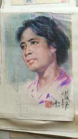 陈子贵人物画，水粉。画工极其精美。陈子贵，甘肃省美协会员，1998年全国百杰书画家。