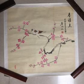 装饰画，梅花小鸟，66×66