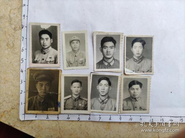 50年代中国人民解放军55式军装照片8张合售:有一张为50式