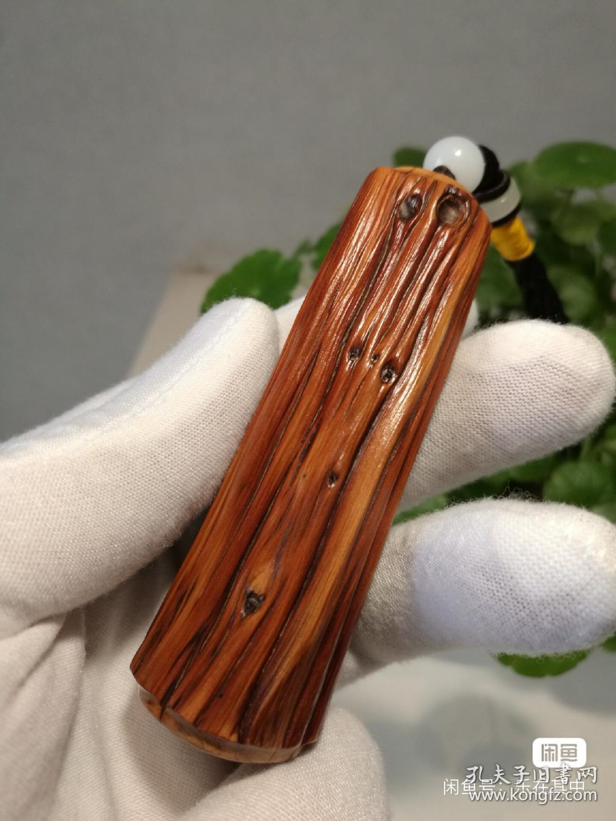 太行崖柏陈化红骨料,"金箍棒"手把件:太行崖柏陈化料,高崖红骨料,太行