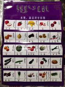 水果、蔬菜识字挂图（蒙汉对照， 印数5000张，一版一印）