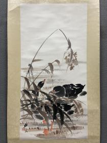 洪煦民《蘆雁圖》