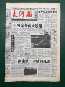 大河报 2000年1月4日（24版全）郑州一商家50根金条两天脱销 徐建设一审被判死刑