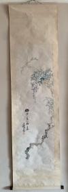 诏安画派画家汪志周 紫藤挂轴