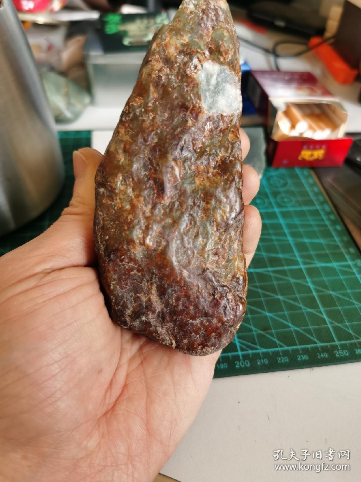 天然火燎皮河磨玉原石