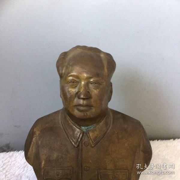 純銅偉人半身像銅像毛主席銅像擺件毛主席半身銅像擺件 尺寸：16x14x6cm