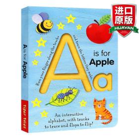 英文原版 A is for Apple (Smart Kids Trace-and-Flip) A代表苹果 纸板书 儿童早教 低幼翻翻纸板书 英文版 进口英语原版书籍