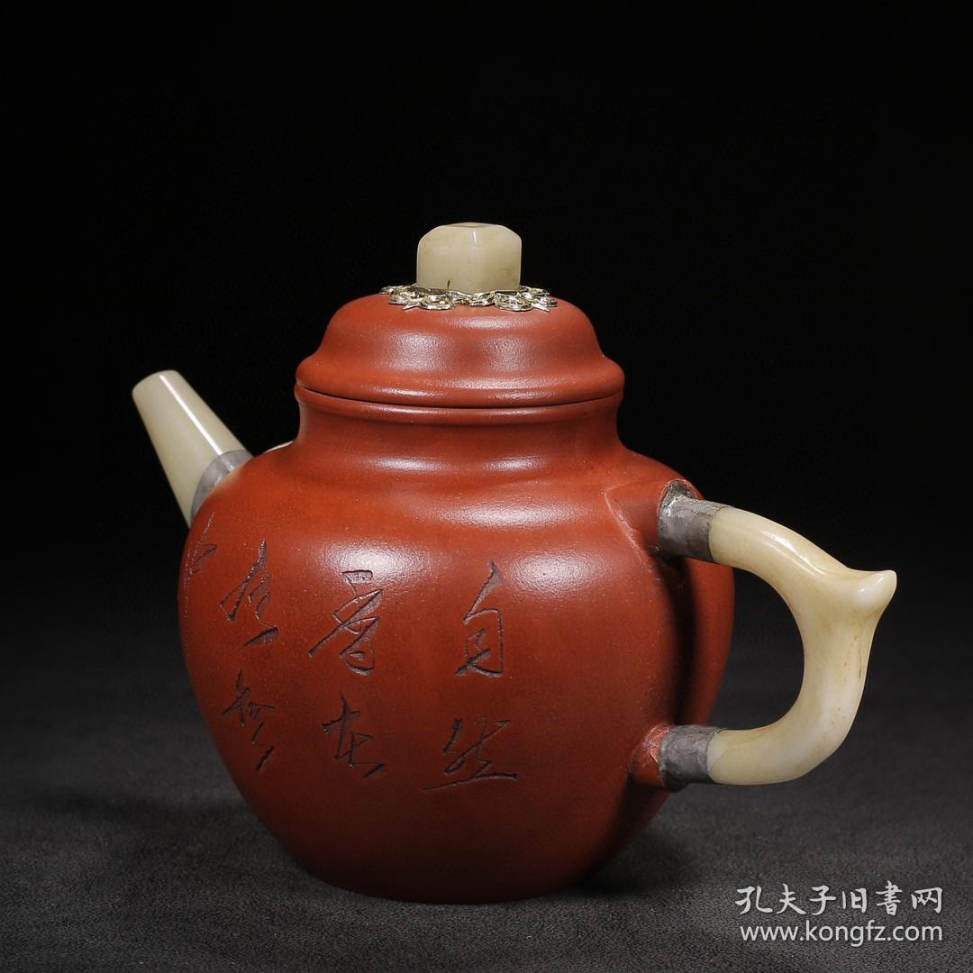 珍藏精品紫砂壶品名兰乡镶玉底款杨彭年尺寸1812cm容量500cc紫砂分类