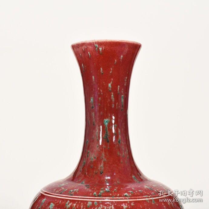 清康熙豇豆红美人醉赏瓶36*21厘米