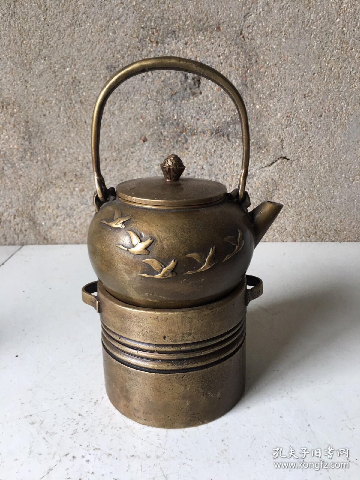 旧藏铜茶炉一套做工精致器型规整包浆厚重品相完美