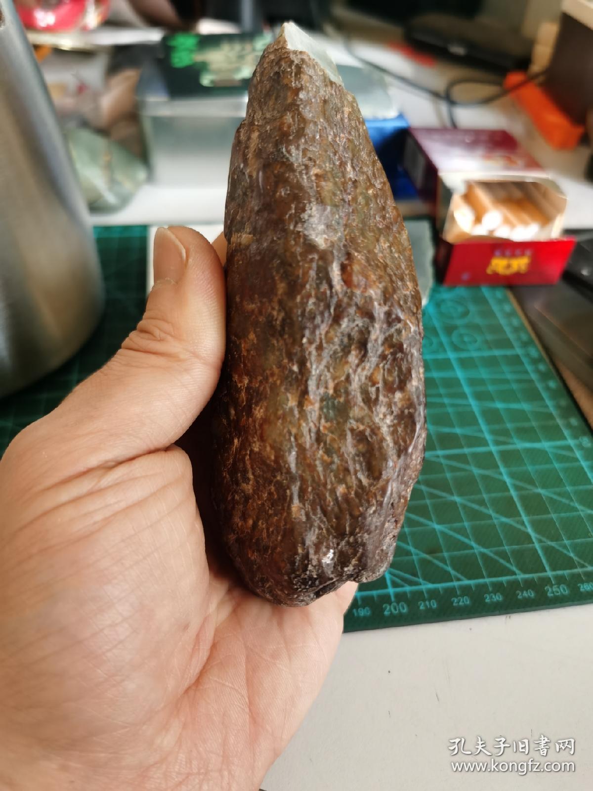 天然火燎皮河磨玉原石