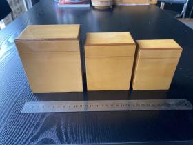 七十年代出口創匯時期回流的竹黃套盒 3個一套 非常少見品相好 沒有圖案確清凈素雅