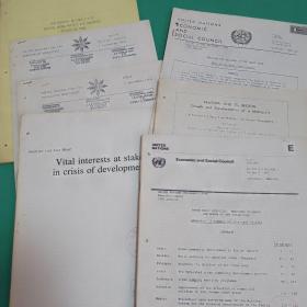 【财经类老英文杂志】economic and social council联合国经济理事会1980年左右资料6份合售