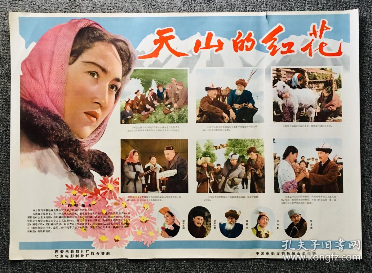 天山的红花2开电影海报西安电影制片厂北京电影制片厂