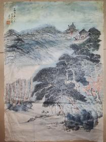 （华？）君武   1974年时客于青岛 皮纸绘画 画的很好  很少见，什么寓意。懂得捡走保老保真