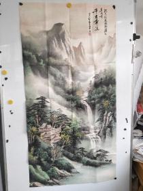 李耀中 山水画一副 霉斑较多 尺寸136x68