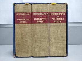 珍贵资料 BIBLIOGRAPHY OF PROHIBITED BOOKS 布封精装三厚册 带函套 毛边本 限量1000部