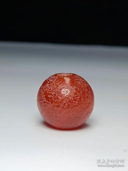 明清代红玛瑙风化橘皮纹顶珠佛珠隔珠