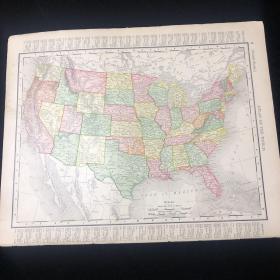 1895年 古董地圖 美國 36*29公分