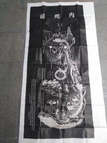 拓片，原石原拓，宣纸拓片，少林寺《内经图》，拓与达摩堂。祖师真传，內经图，一条路走到黑就是督脉，打通任督二脉，百病不生，延年益寿，上丹田，中丹田，下丹田，
​尺寸128cmx58cm